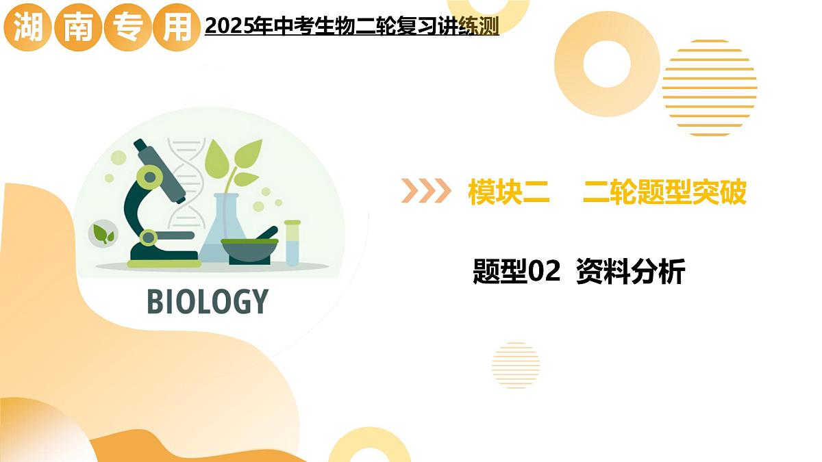 题型02 资料分析（二轮突破课件）2025年中考生物二轮复习讲练测（湖南专用）第1页