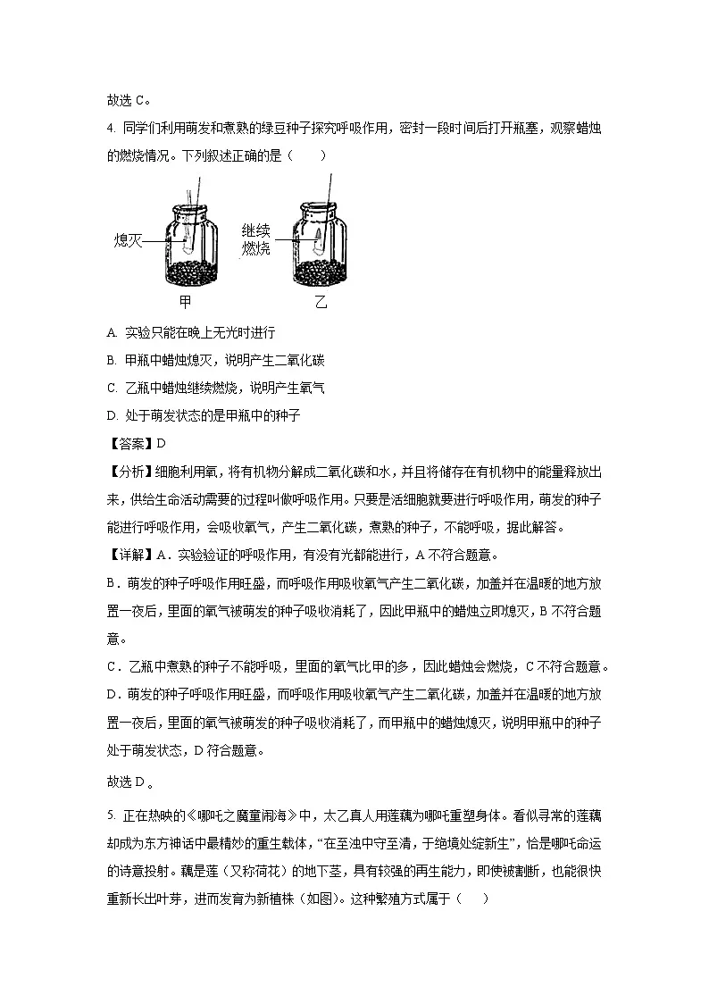 2025年山东省临清市中考一模生物试题（解析版）第3页