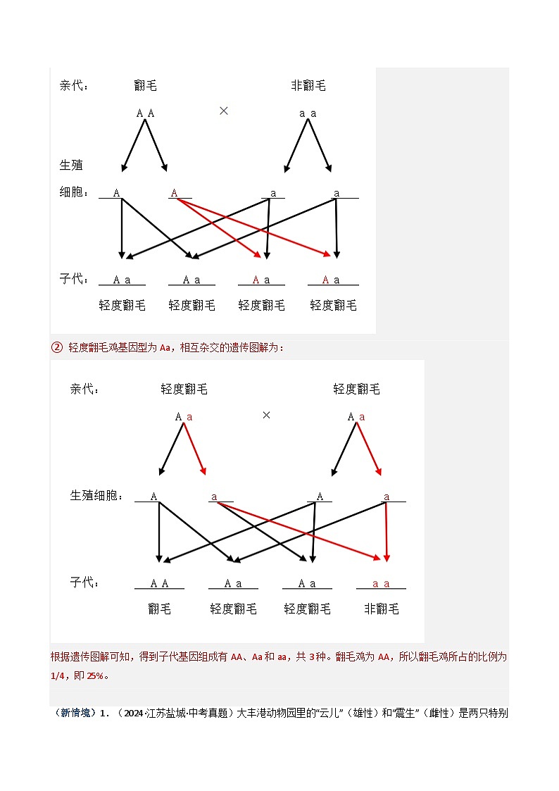 备战2025年中考生物真题分类汇编（江苏专用）专题12生物的遗传、变异和进化（解析版）第3页