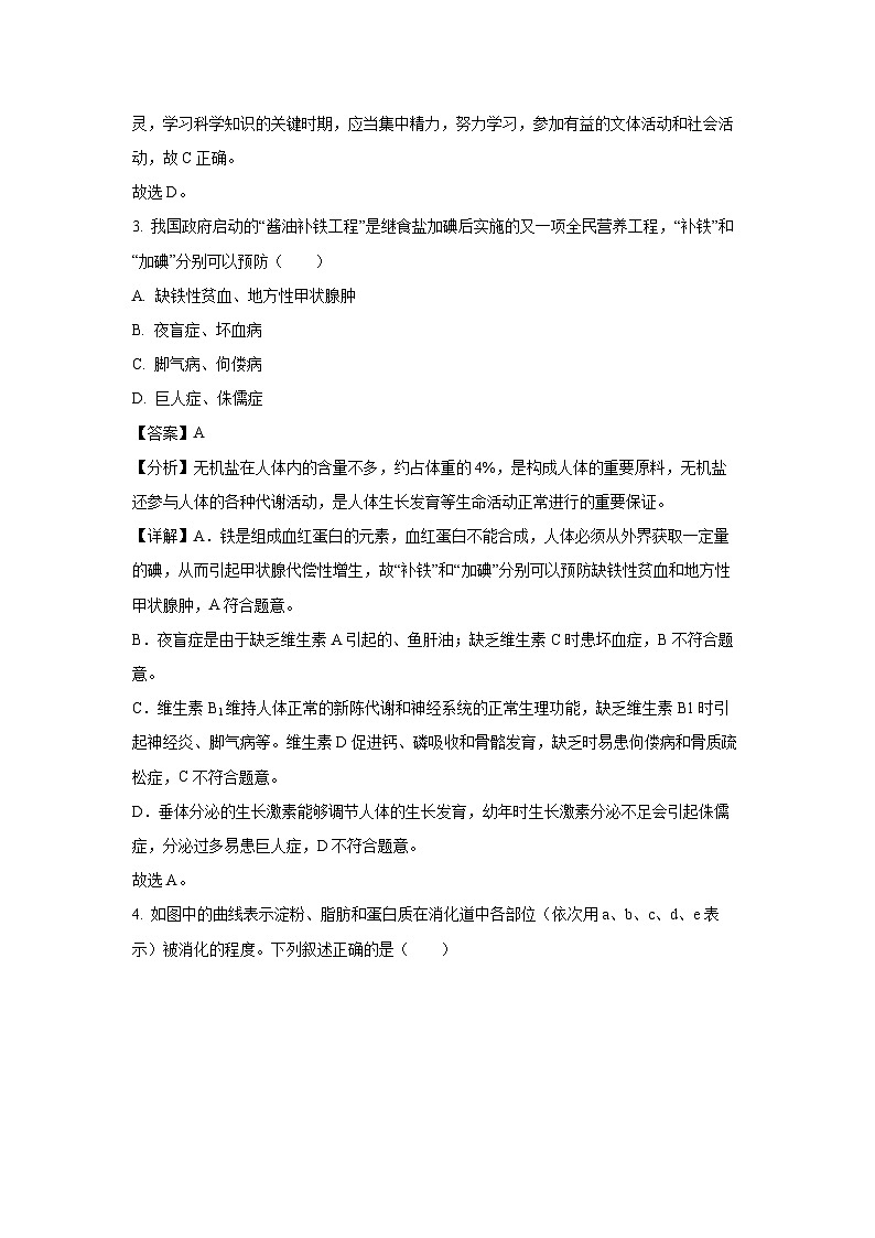 吉林省长春市绿园区2023-2024学年七年级下学期期末生物试题第2页