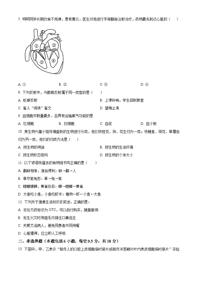 2025年辽宁省鞍山市海城市八年级中考一模生物试题（原卷版+解析版）（中考模拟）第2页