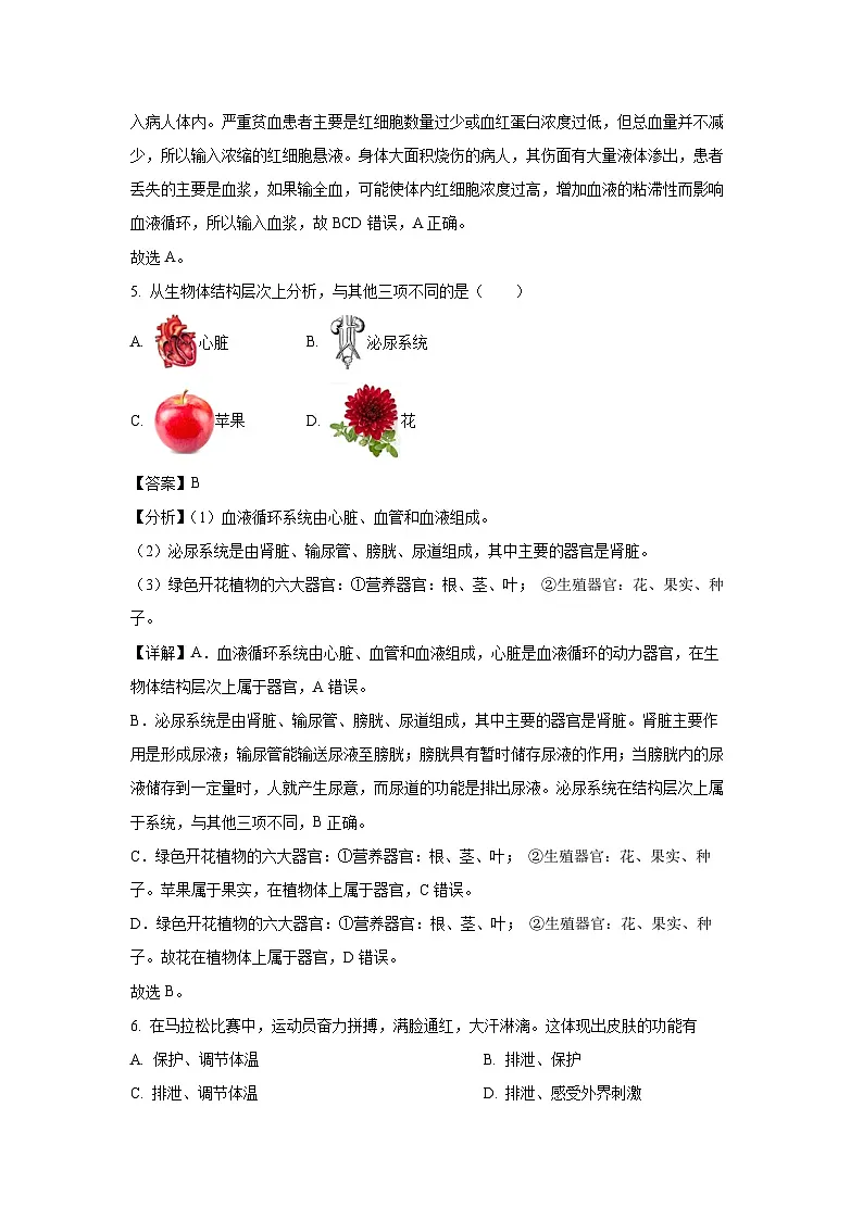 广西壮族自治区梧州市苍梧县2023-2024学年七年级下学期期末生物试题（解析版）第3页
