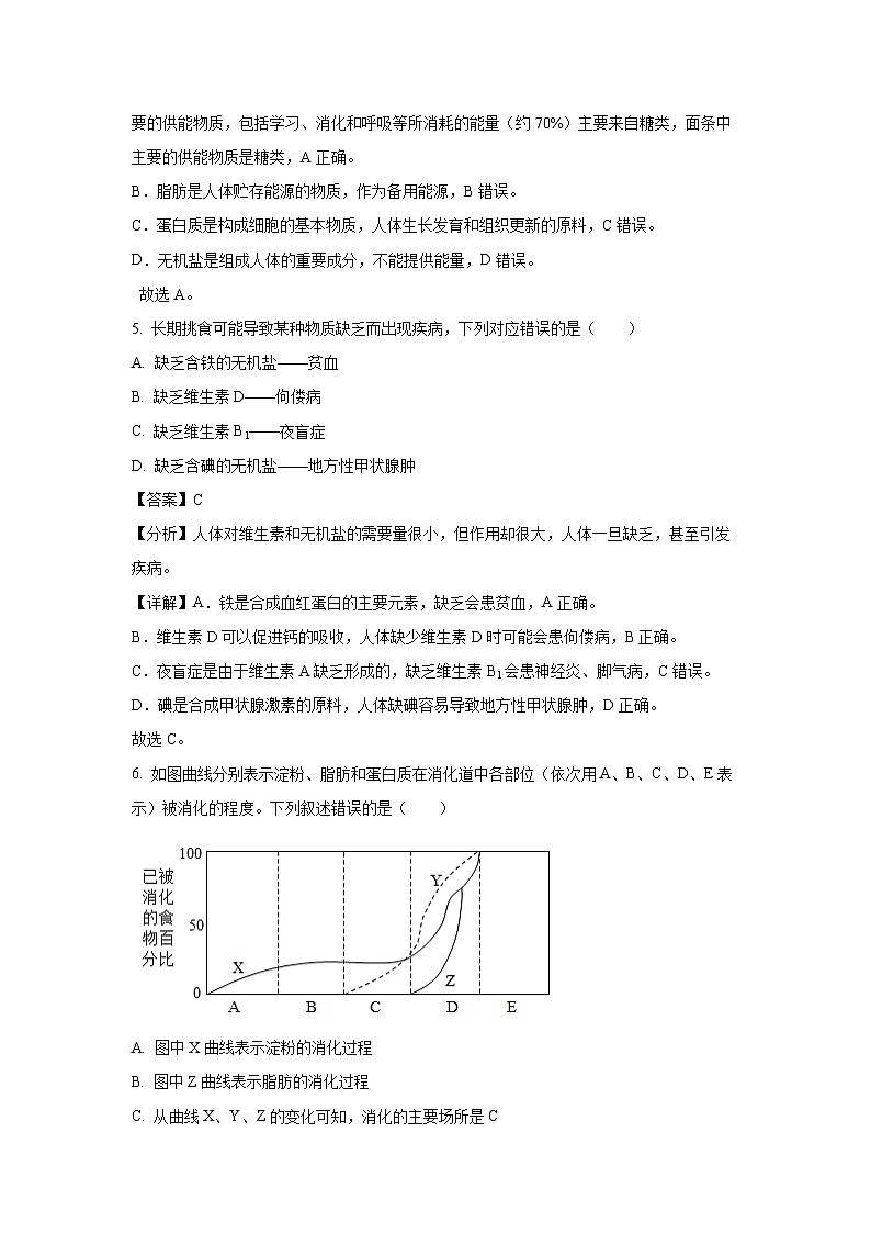四川省宜宾市兴文县2023-2024学年七年级下学期期末生物试题（解析版）第3页