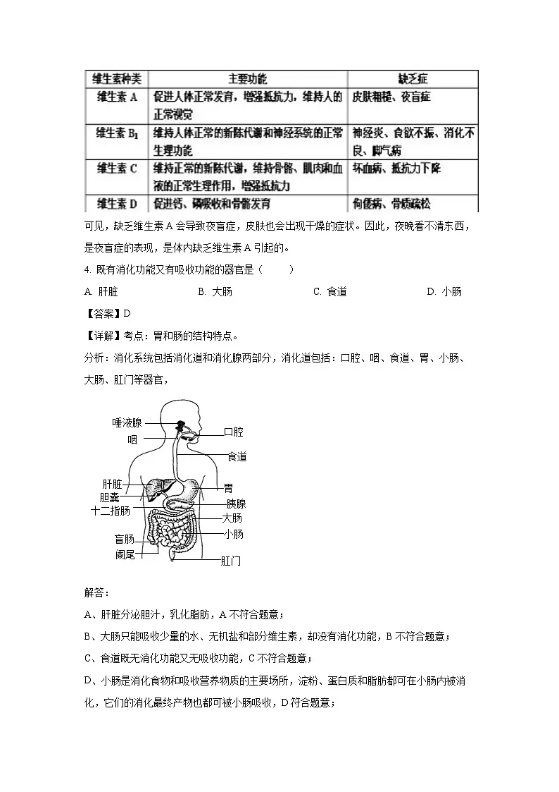 黑龙江省绥化市北林区2023-2024学年七年级下学期期末测试联考生物试卷（解析版）第2页