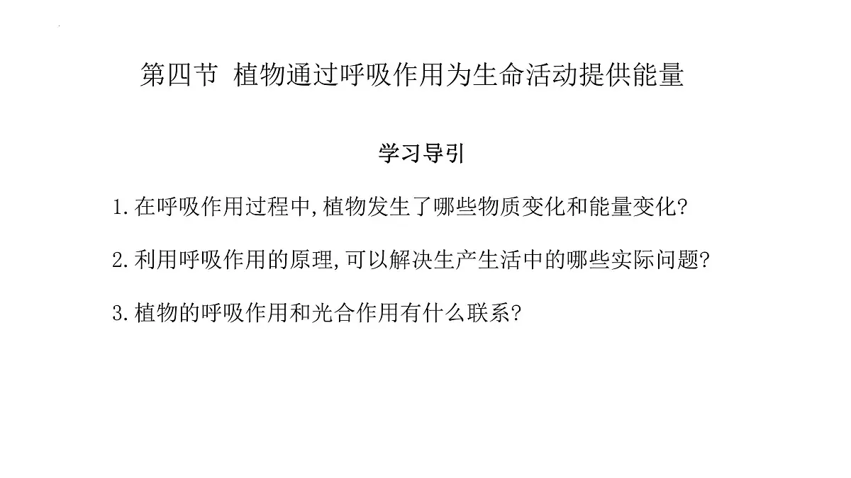 2024-2025学年济南版生物七年级下册 3.1.4 植物通过呼吸作用为生命活动提供能量课件第3页