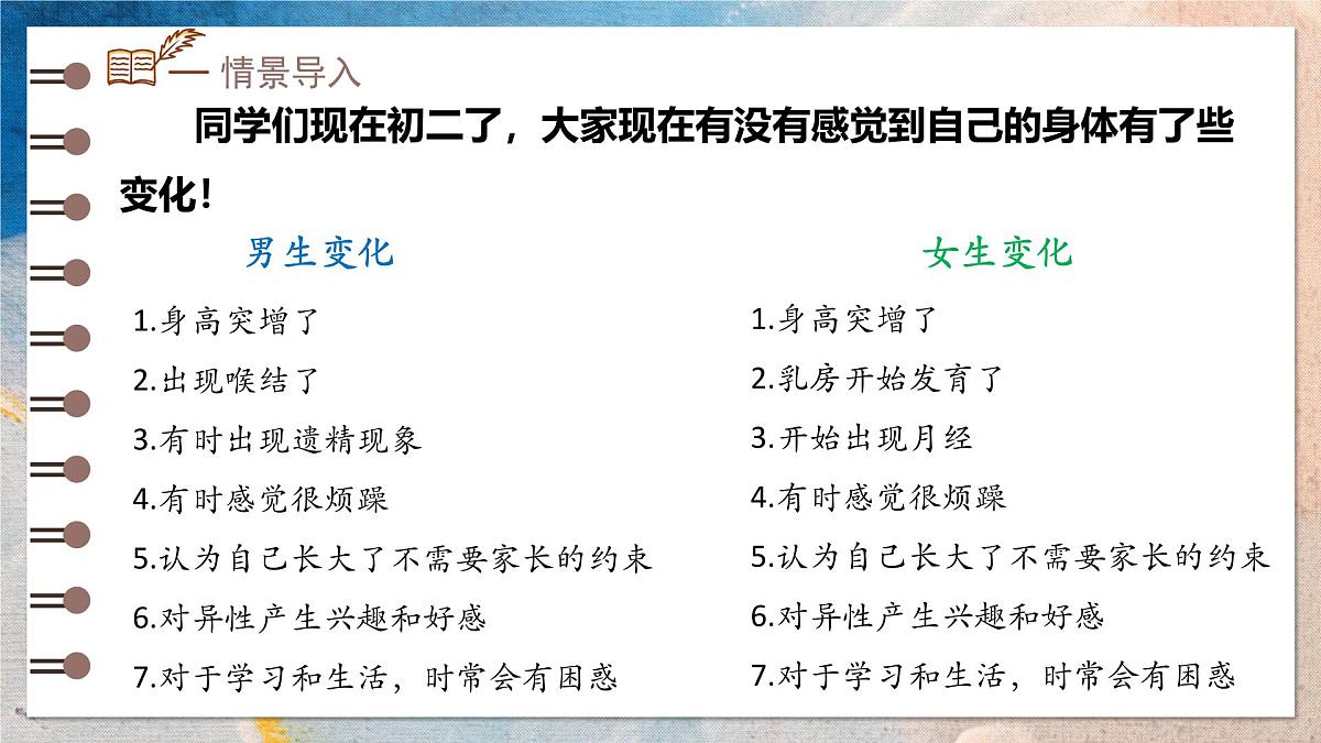 2024-2025学年济南版生物七年级下册 4.2.2  人在青春期出现显著变化 课件第3页