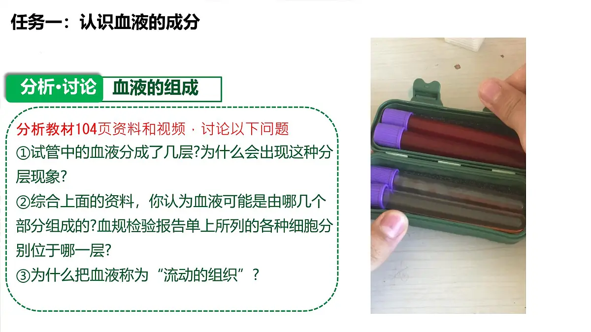 人教版生物七年级生物下册4.4.1《流动的组织——血液》课件第5页