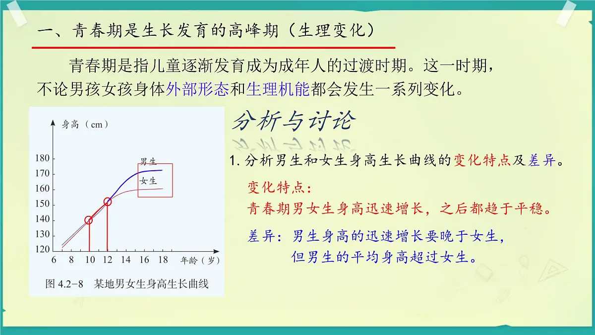 初中生物济南版（2024）七年级下册4.2.2 人在青春期出现显著变化 课件第4页