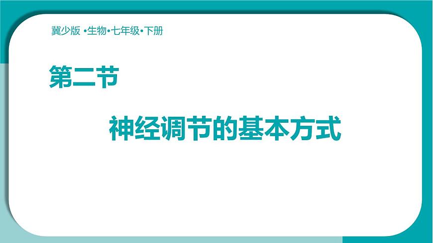 初中生物冀少版（2024）七年级下册3.5.2 神经调节的基本方式 课件第1页