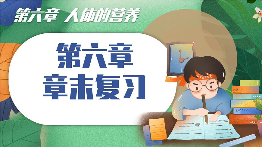 北师大版（2024新版）生物七年级下册期末复习课件： 第六章 人体的营养第1页