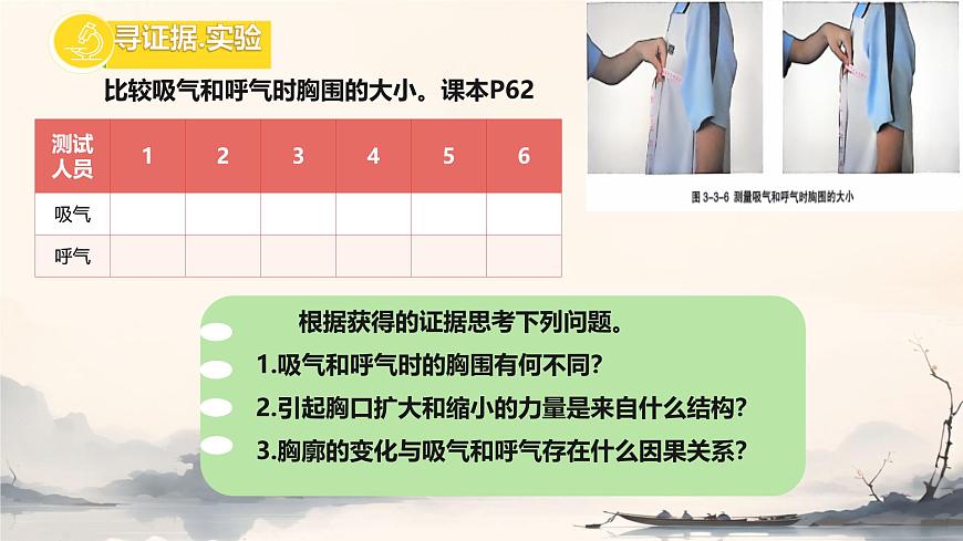 初中生物冀少版（2024）七年级下册3.3.2.1 肺与外界的气体交换 课件第4页