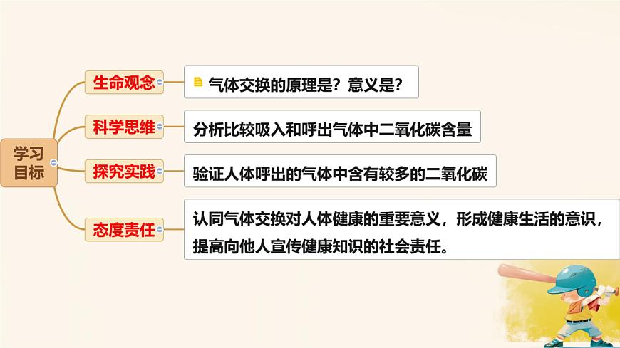 初中生物冀少版（2024）七年级下册3.3.2.2 体内的气体交换 课件第2页