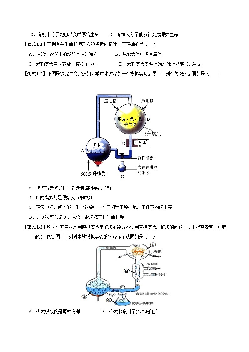备战2025年中考生物考试易错题（全国通用）易错点01生命起源和生物进化(4大陷阱+易错训练)(学生版)第3页