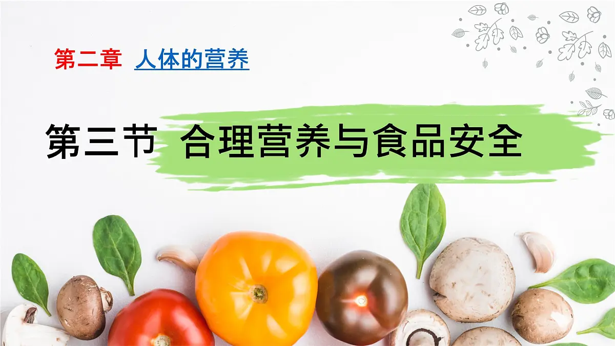 初中生物人教版（2024）七年级下册4.2.3 合理营养与食品安全 课件第1页