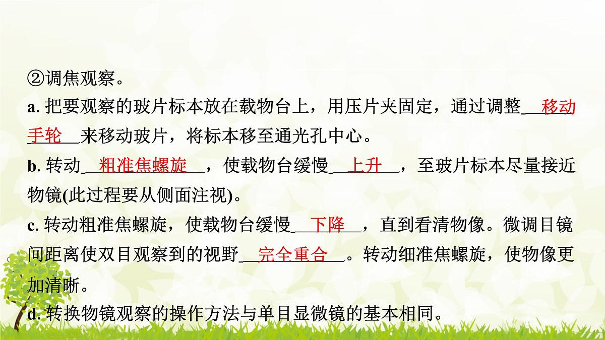 人教版生物七年级上册 1.2.1　学习使用显微镜 课件第7页