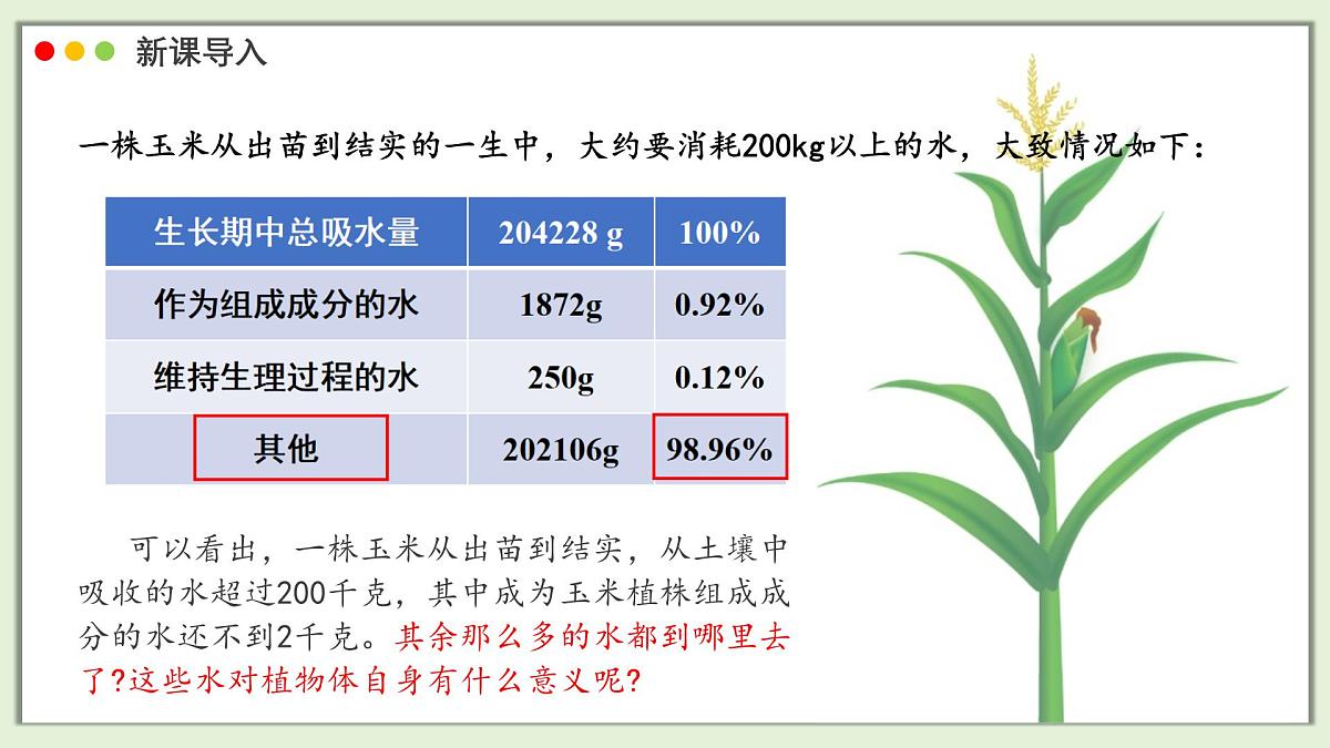 2024-2025学年人教版生物七年级下册 3.2.1  水分的利用和散失课件第5页