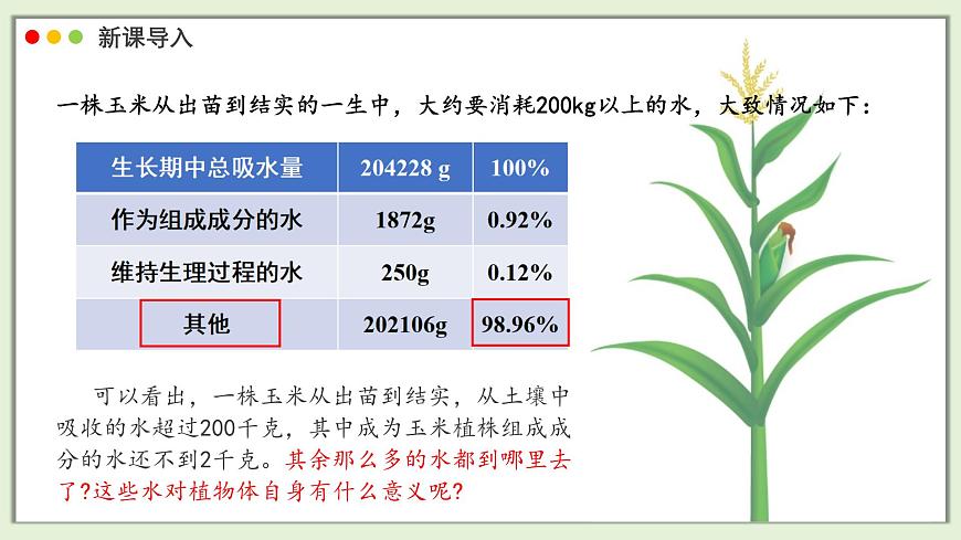 2024-2025学年人教版生物七年级下册 3.2.1 水分的利用和散失课件第5页
