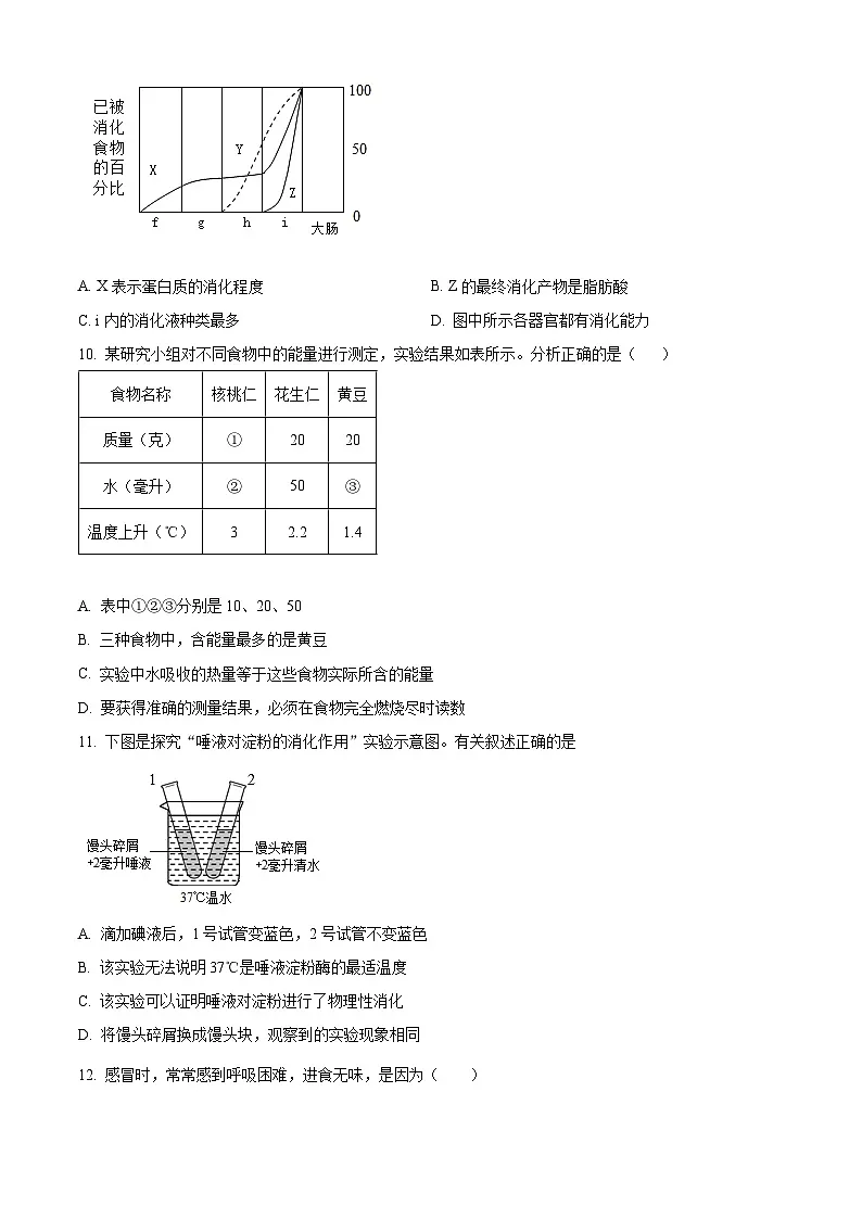 山东省济南市钢城区2024-2025学年七年级上学期期末生物试题（原卷版+解析版）第3页