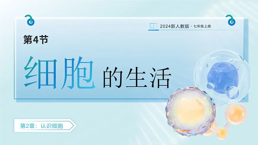人教版2024七年级上册生物《细胞的生活》 课件第1页
