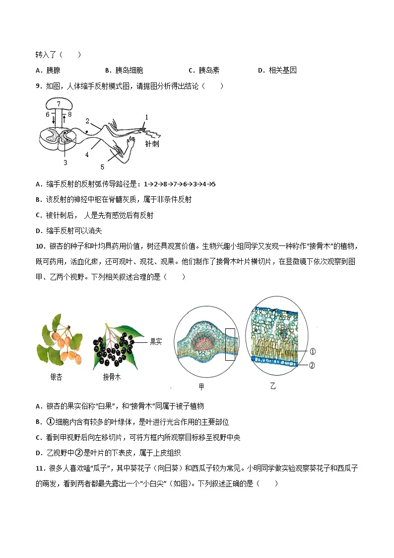 2025年中考押题预测卷：生物（福建卷02）（考试版）第3页