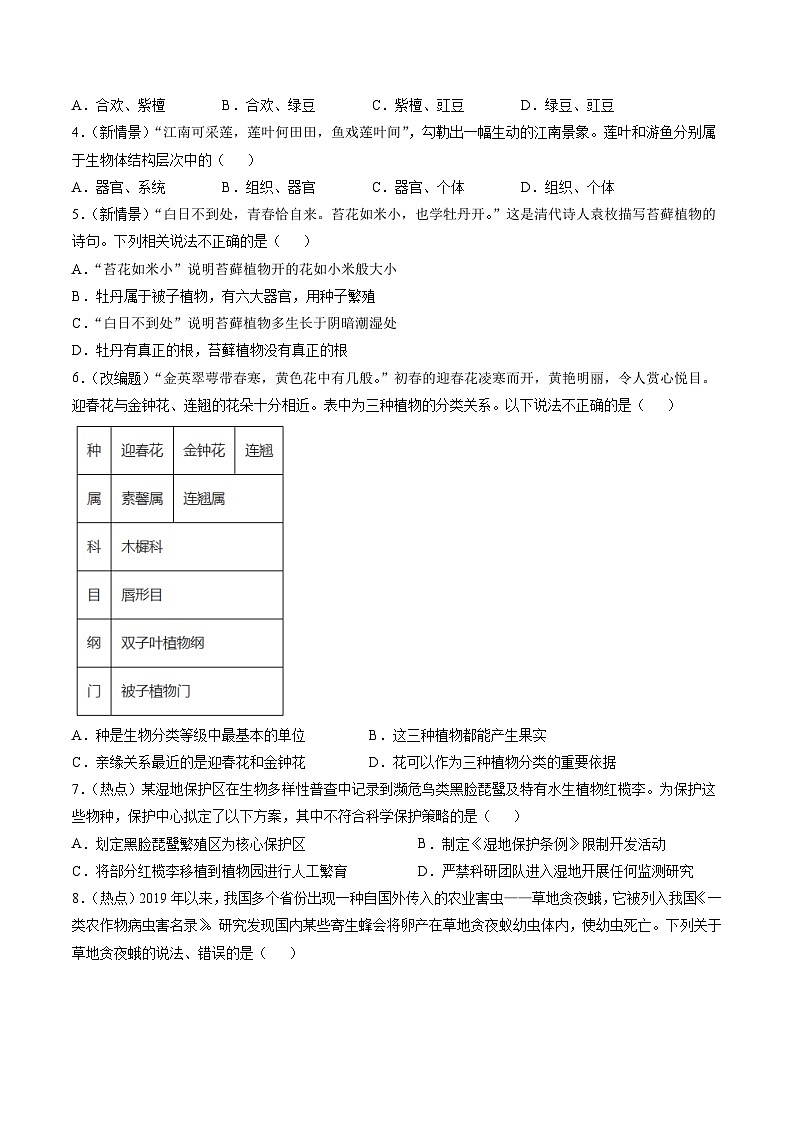 2025年中考押题预测卷：生物（河北卷02）（考试版）第2页