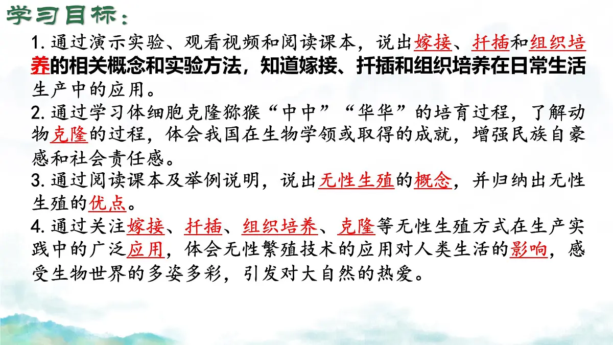 初中生物济南版（2024）七年级下册4.1.1 无性生殖保持了生物遗传特征的稳定（第一课时） 课件第4页
