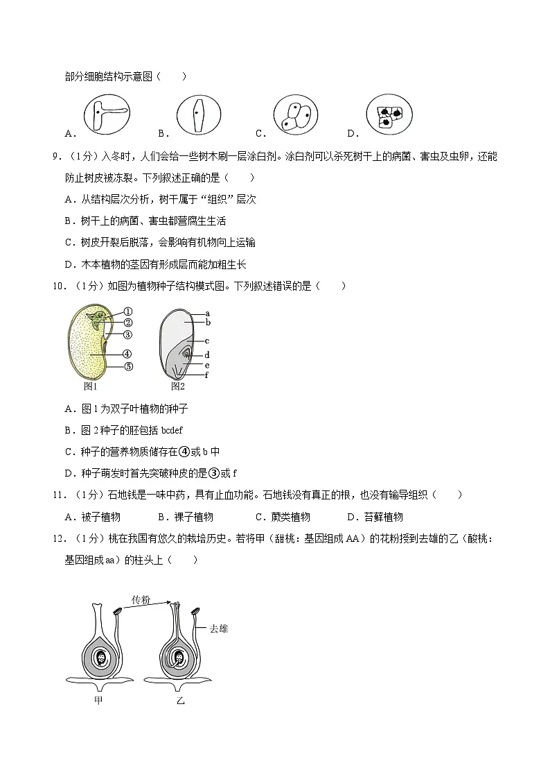 广东省深圳市罗湖区2023-2024学年八年级下学期期末生物试卷第3页