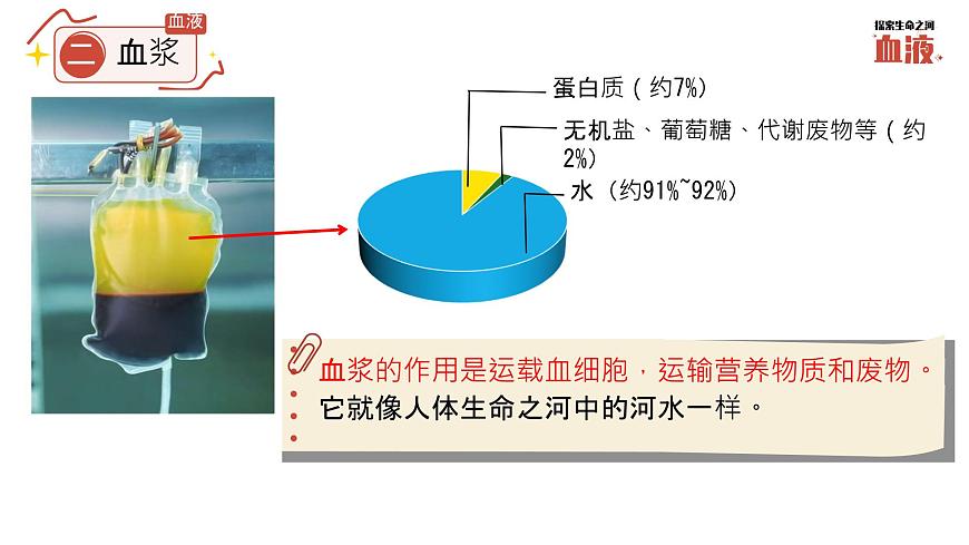 初中 生物 北师大版（2024）七年级下册4.7.1 血液 课件第8页