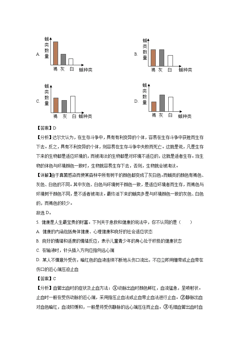 2025年四川省泸州市龙马潭区八年级多校联考二模生物试题（解析版）第3页
