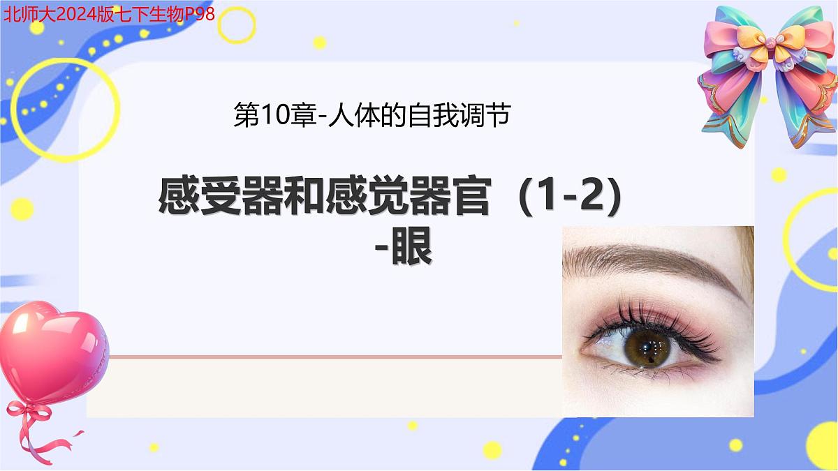 初中 生物 北师大版（2024）七年级下册4.10.2 感受器和感觉器官 课件第1页