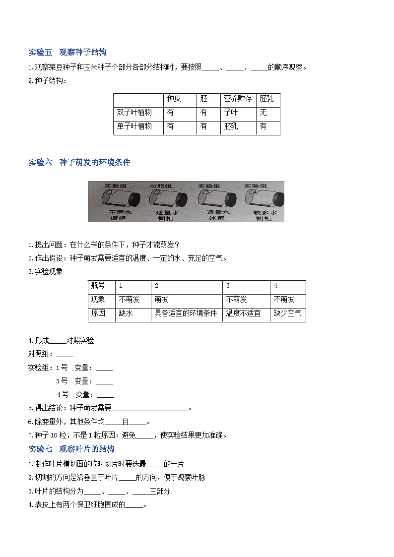 秘籍 重点实验清单（原卷版）第2页