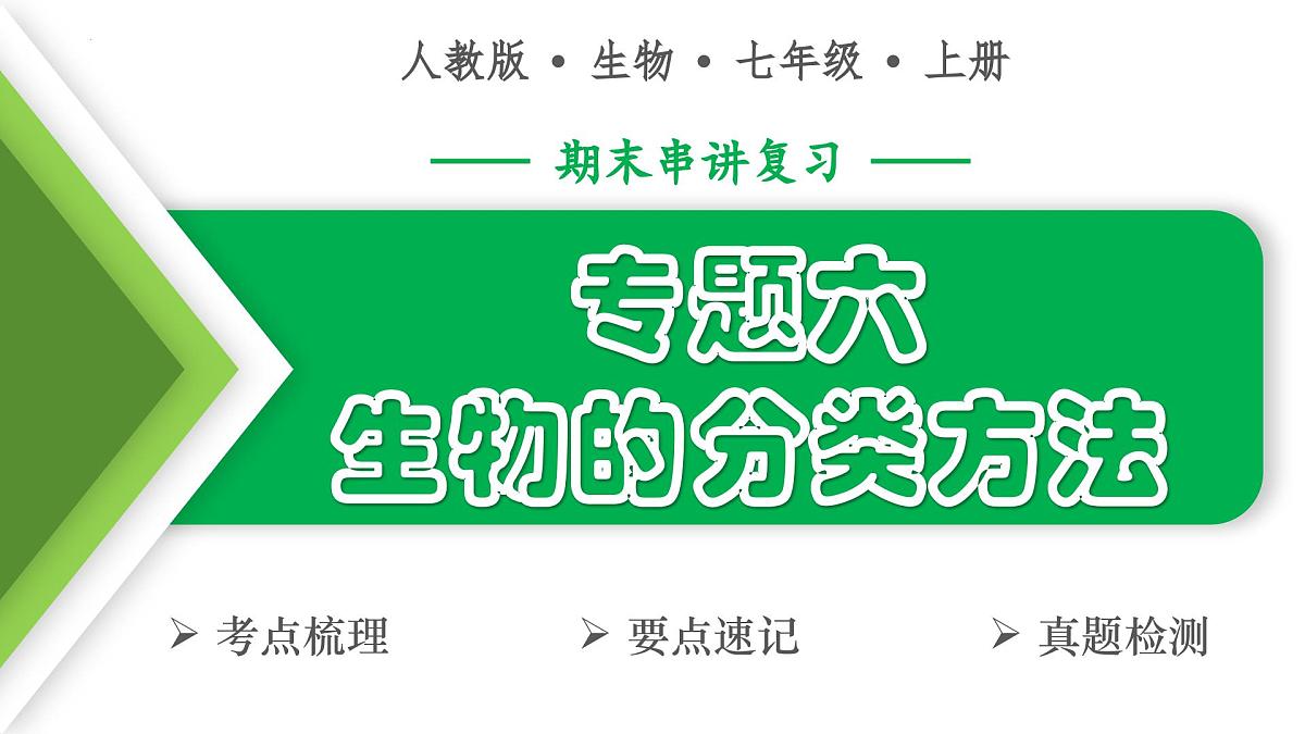 生物的分类方法（4大考点+要点速记+真题检测）2025学年七年级生物上学期期末考点大串讲人教版课件第1页