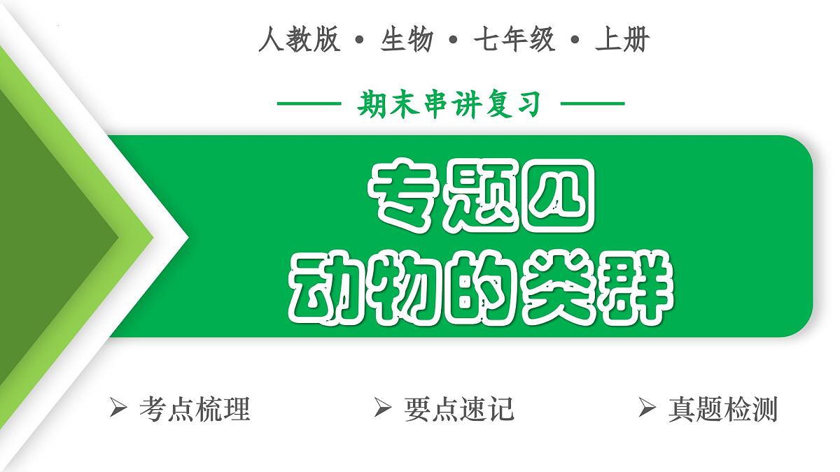 动物的类群（3大考点+要点速记+真题检测）2025学年七年级生物上学期期末考点大串讲人教版课件第1页