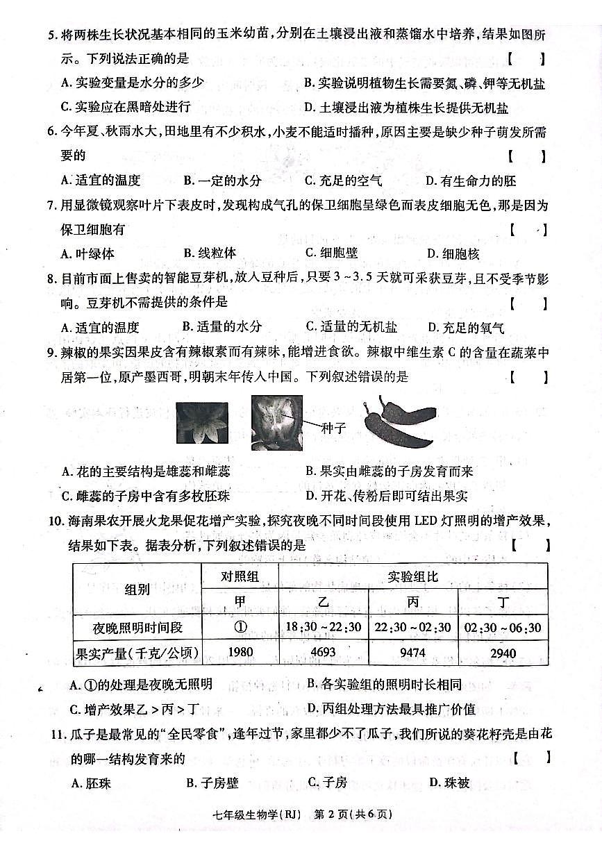 生物试卷第2页