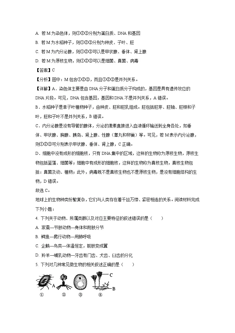 2025年山东省青岛市李沧区中考一模生物试题（解析版）第3页