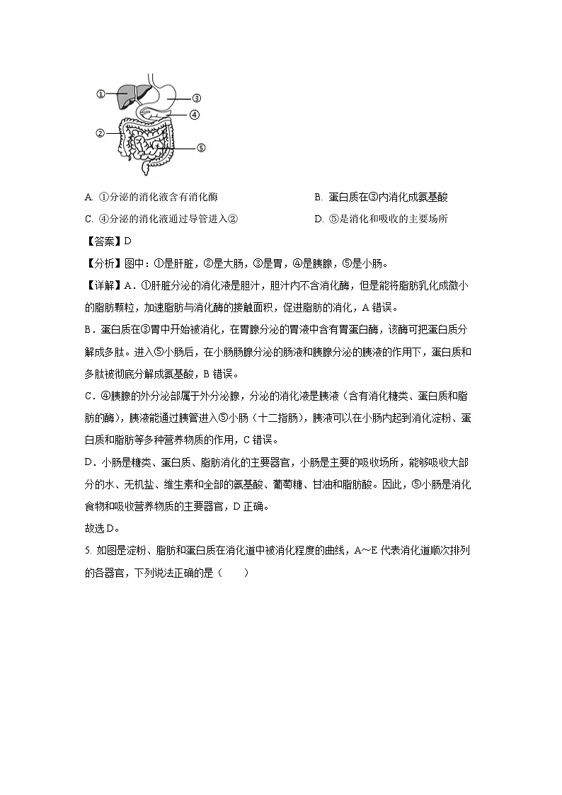 山东省聊城市经济开发区2023-2024学年七年级下学期期末生物试题（解析版）第3页