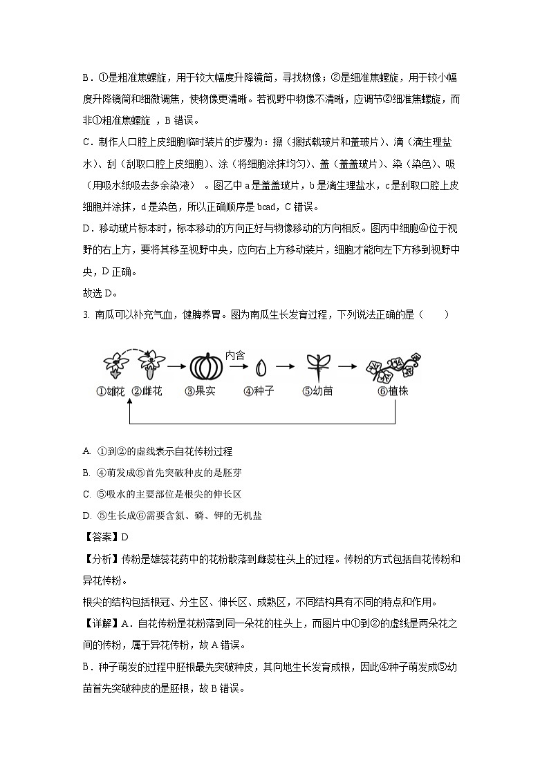 2025年湖南省张家界市永定区中考一模生物试题（解析版）第2页