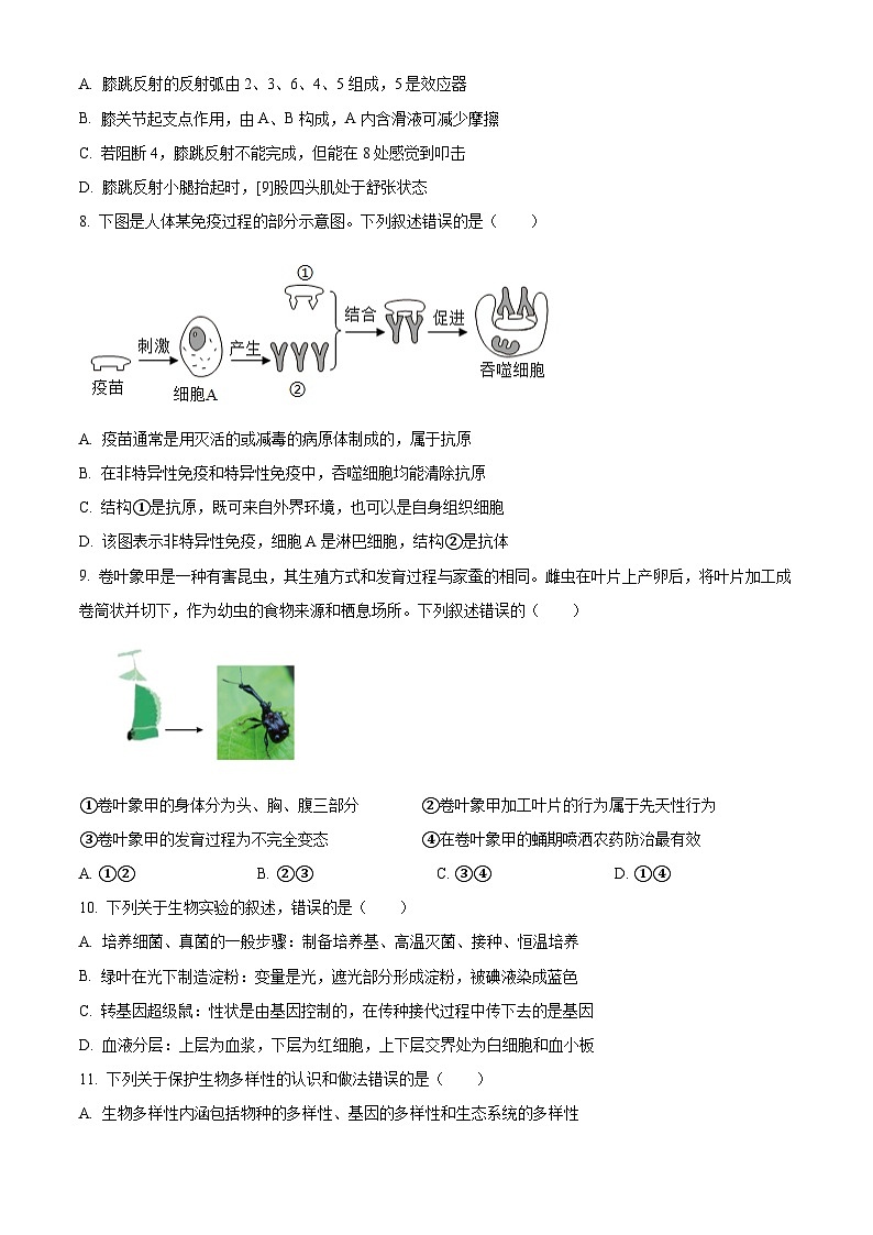 山东省泰安市东平县2025年中考二模 生物试题第3页