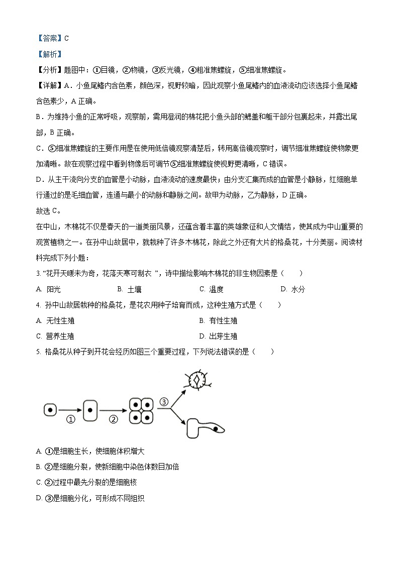广东省中山市中山纪念中学教育集团2025年八年级中考二模 生物试题（含解析）第2页