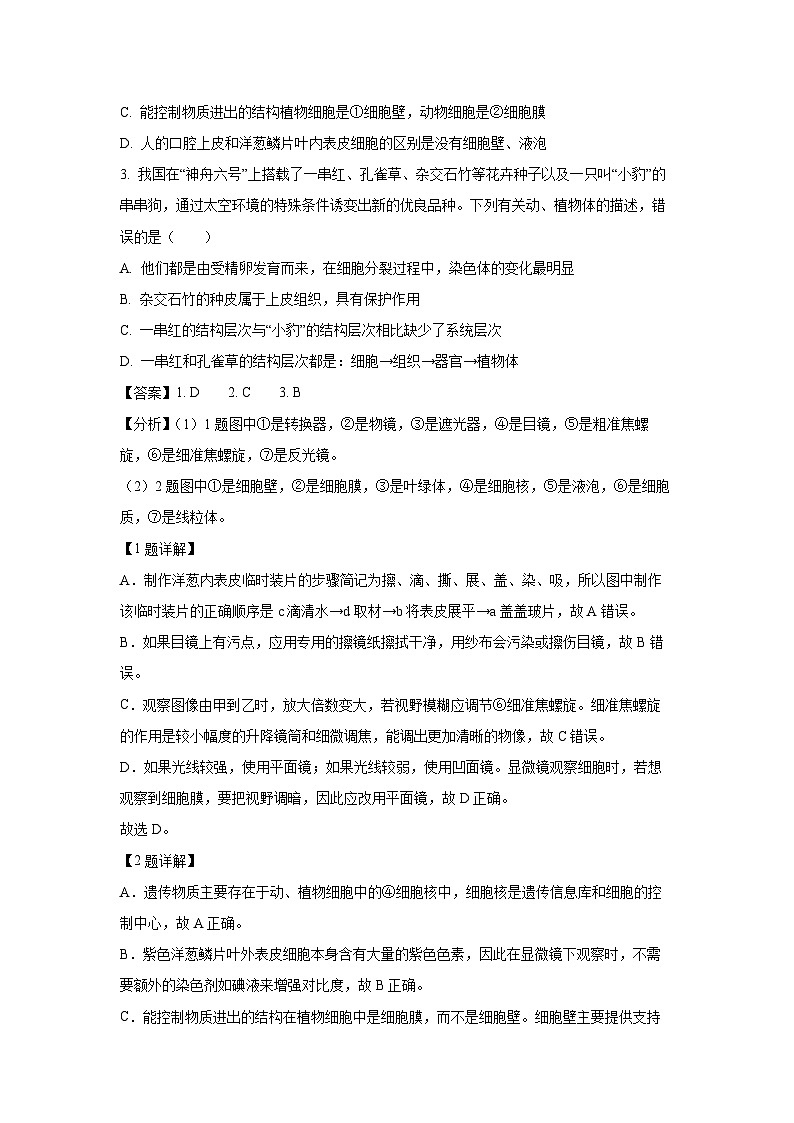 2025年山东省临沂市河东区八年级中考一模生物试卷（解析版）第2页