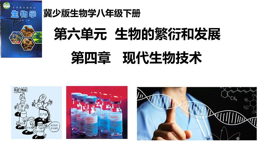 2025年春冀少版生物八年级下册上课课件 6.4 现代生物技术第1页