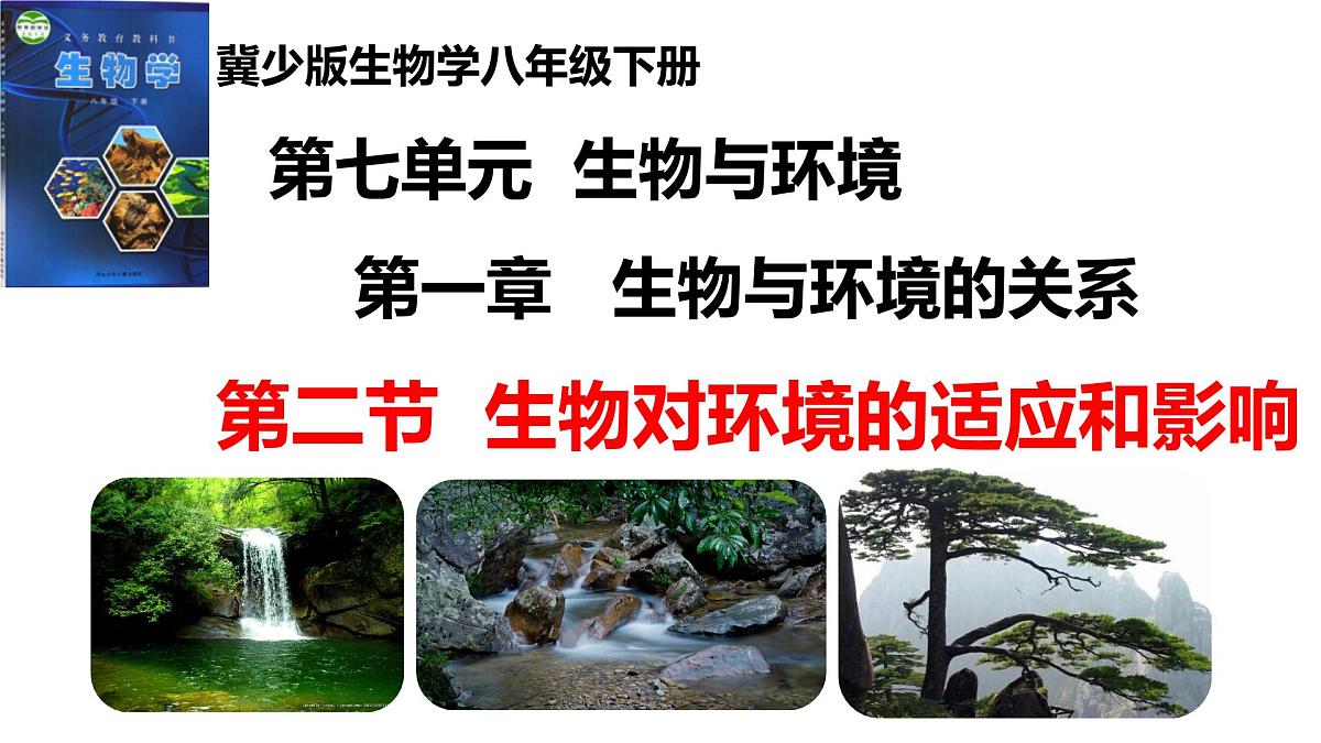 2025年春冀少版生物八年级下册上课课件 7.1.2 生物对环境的适应和影响第1页