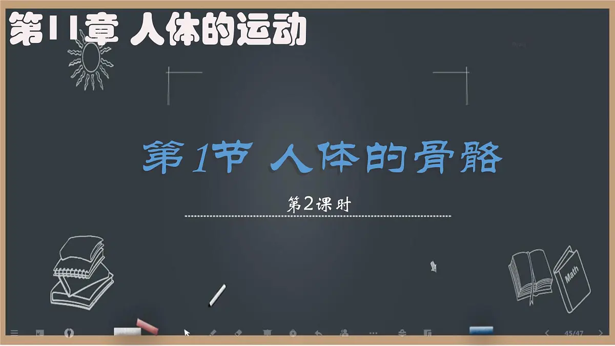 初中 生物 北师大版（2024）七年级下册4.11.1 人体的骨骼第2课时 课件第1页
