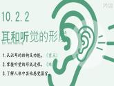 初中 生物 北師大版（2024）七年級下冊4.10.2.2 感受器和感覺器官-耳和聽覺的形成 課件
