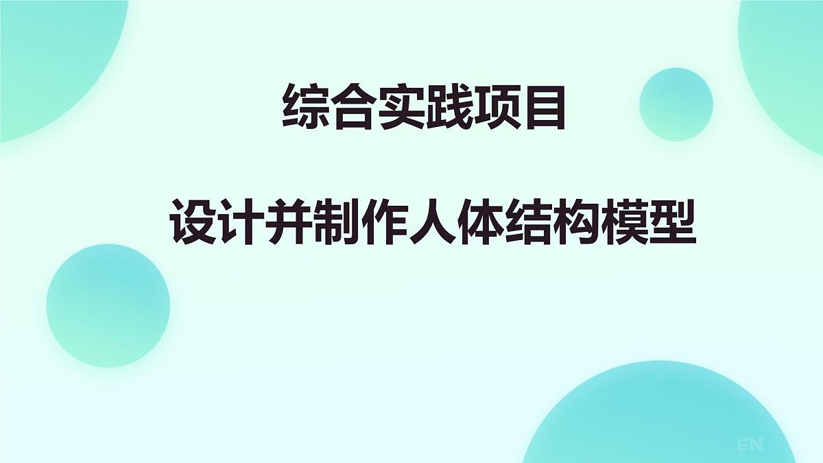 初中 生物 人教版（2024）七年级下册（2024） 第四单元 人体生理与健康（一）第五章综合实践项目 设计并制作人体结构模型 课件第1页