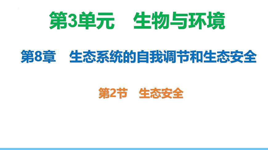 2024-2025学年苏教版初中生物七年级下册3.8.2生态安全课件第1页