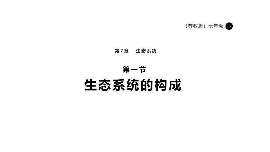 2024-2025学年苏教版生物七下 3.7.1生态系统的构成 课件 (2)第1页