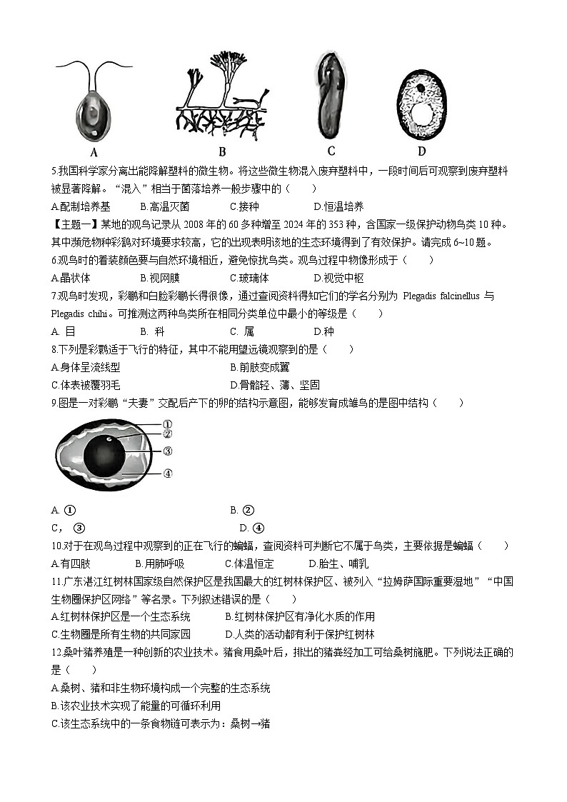 2025年广东省万阅大湾区百校联盟八年级中考二模生物试题（中考模拟 ）第2页