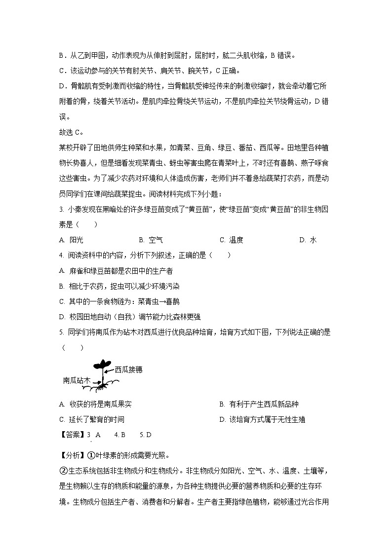 2025年陕西省西安市西咸新区中考二模生物试卷（解析版）第3页