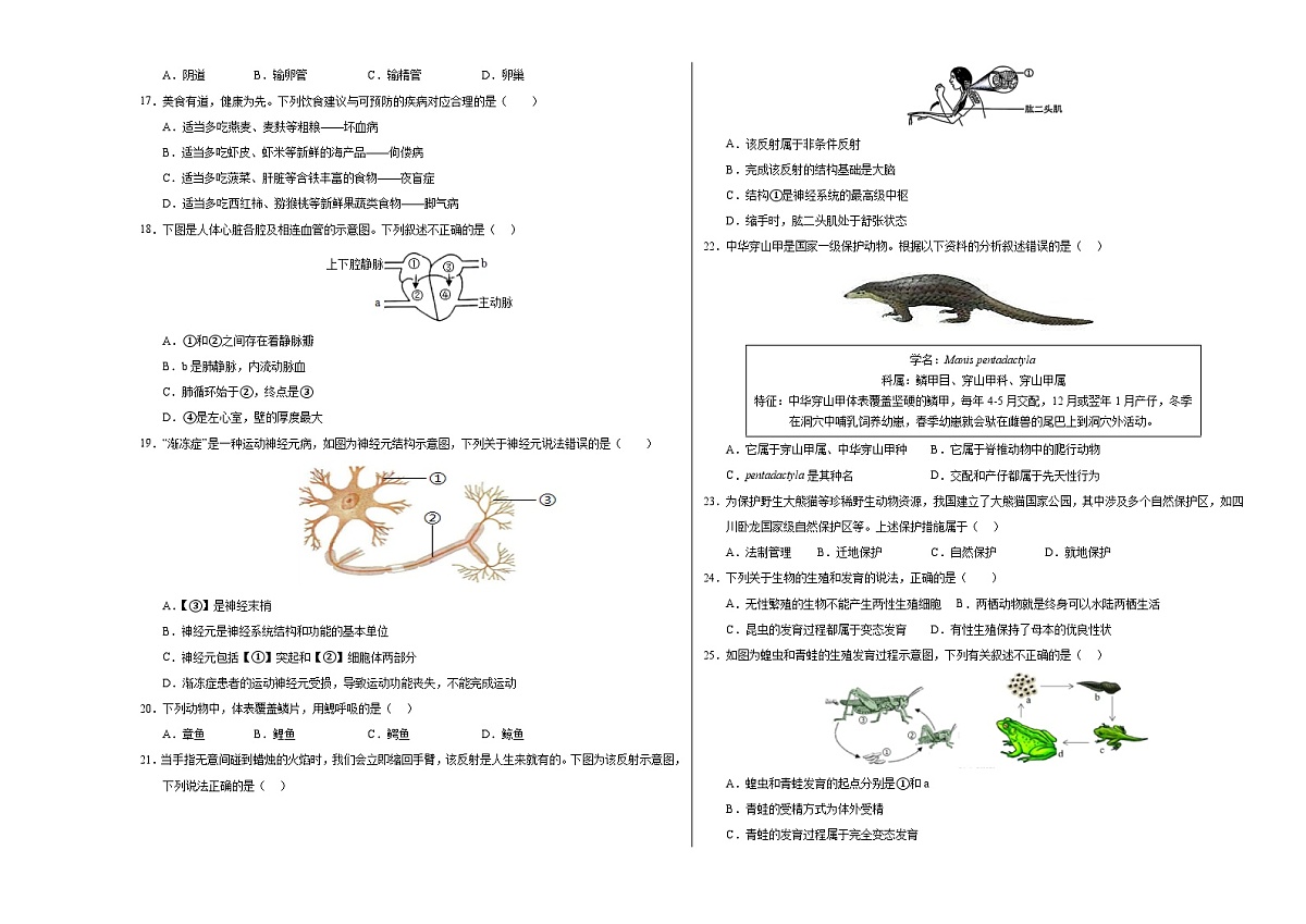 生物（扬州卷）（考试版A3）第3页